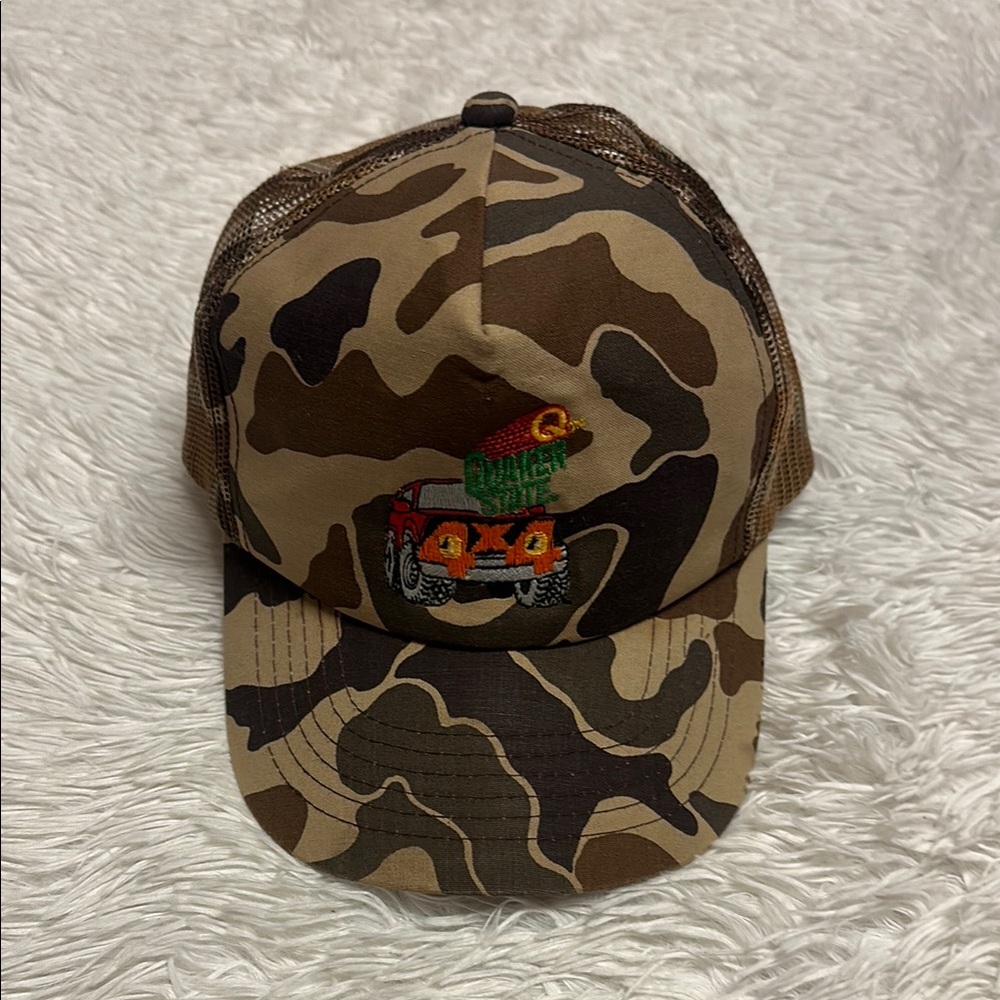 90’s VTG Quaker State Brown and Tan Camouflage Hat